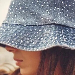 Zara | Accessories | Zara Rhinestone Denim Bucket Hat Nwt
